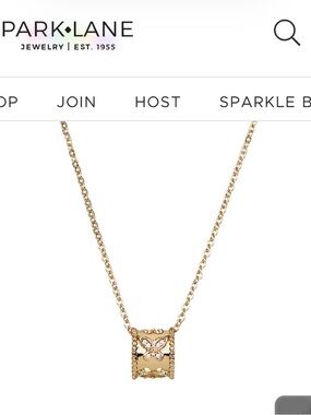 Park Lane Gold Butterfly Tube Pendant Necklace